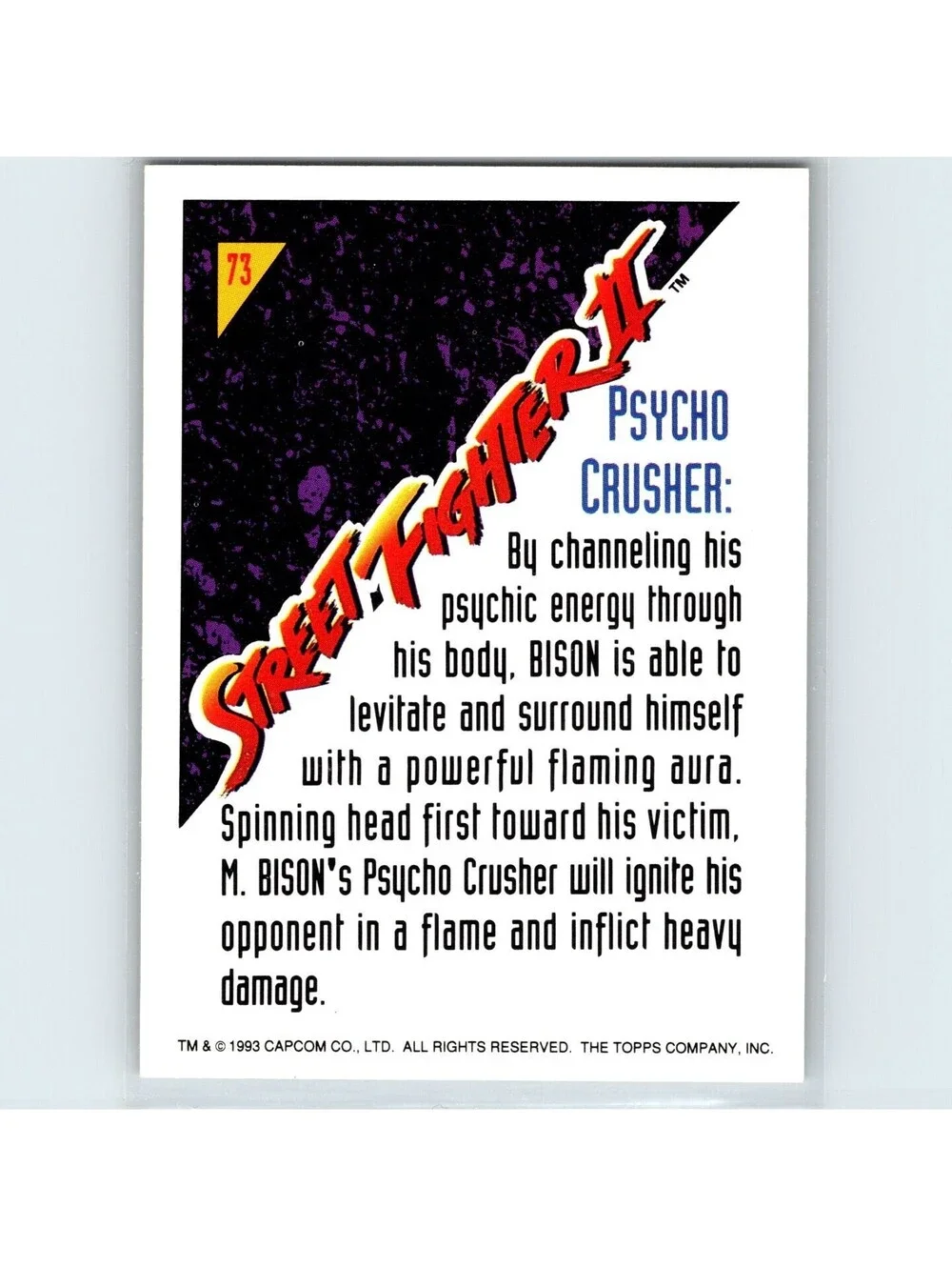 1993 Topps Street Fighter II Psycho crusher #73